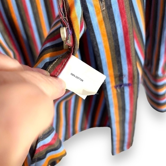 4 for $20 SALE! Gap Classic Button Down Long Sleeve, Multi Stripe, Size M - Picture 5 of 9
